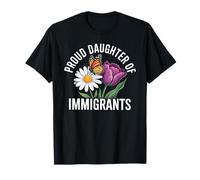Orgullosa Hija de inmigrantes Mariposa Floral Camiseta