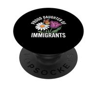 Orgullosa Hija de inmigrantes Mariposa Floral PopSockets PopGrip Adhesivo