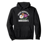 Orgullosa Hija de inmigrantes Mariposa Floral Sudadera con Capucha