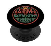 Orgullosa Hija De Inmigrantes Raíces Cultura Orgullo No Migra PopSockets PopGrip Adhesivo