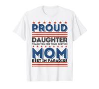 Orgullosa Hija Gracias por Su Servicio Mamá Madre Mujeres Camiseta gráfica económica, Hombre, Blanco, XL