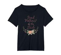 Orgullosa Madre de la Novia celebración de Boda Floral Camiseta, Mujer Tallas Grandes, Negro, 4XL Grande