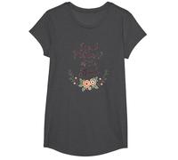 Orgullosa Madre de la Novia celebración de Boda Floral Camiseta, Niñas, Jaspeado Oscuro, Grande