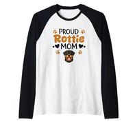 Orgullosa Madre De Rottie, Rottweiler Camiseta Manga Raglan