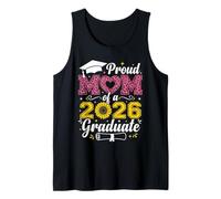 Orgullosa mamá de un Graduado Senior Leopardo corazón Girasol 2026 Camiseta sin Mangas