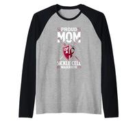 Orgullosa mamá de un Guerrero de células falciformes Apoyo Familiar Camiseta Manga Raglan