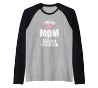 Orgullosa mamá de un Guerrero del corazón Camiseta Manga Raglan