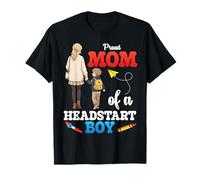 Orgullosa Mamá De Un Headstart Boy Loving Madre Back School Hijo Camiseta