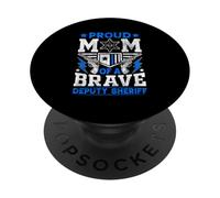 Orgullosa Mamá De Un Valiente Alguacil Adjunto PopSockets PopGrip Adhesivo