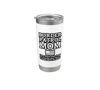 Orgullosa Patrulla Fronteriza Mamá Madre Hijo Hija Mamá Mamá Vaso térmico de acero inoxidable de doble pared
