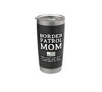 Orgullosa Patrulla Fronteriza Mamá Madre Hijo Hija Mamá Mamá Vaso térmico de acero inoxidable de doble pared