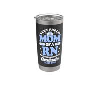 Orgullosa RN Graduate Mom Class of 2027 Nursing Vaso térmico de acero inoxidable de doble pared