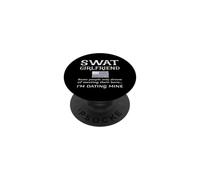Orgullosa SWAT Girlfriend Special Forces Bandera de EE. UU. Línea Azul Delgada PopSockets PopGrip Adhesivo