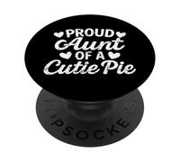 Orgullosa tía de un corazón Cutie Pie PopSockets PopGrip Adhesivo