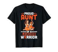 Orgullosa Tía De Un Sobrino De Apoyo del Cáncer De Leucemia Camiseta gráfica económica, Hombre, Negro, L