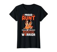 Orgullosa Tía De Un Sobrino De Apoyo del Cáncer De Leucemia Camiseta gráfica económica, Mujer, Negro, XS