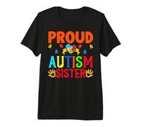 Orgullosas Hermanas Autismo Sista Sis Mujeres Autistas Hermanos Niñas Camiseta Premium
