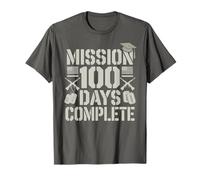 Orgulloso 100 DÍAS Complete School MISIÓN REALIZADA Militar Camiseta