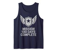 Orgulloso 100 DÍAS Complete School MISIÓN REALIZADA Militar Camiseta sin Mangas