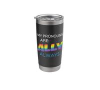 Orgulloso Aliado Recto Mi Pronombres Aliado Lejos Vaso térmico de acero inoxidable de doble pared