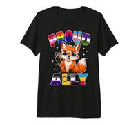 Orgulloso Ally Fox Mes del Orgullo LGBTQ Camiseta Premium