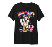Orgulloso Ally Husky Mes del Orgullo LGBTQ Camiseta Premium