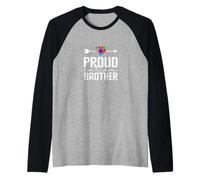Orgulloso Autismo Hermano Rompecabezas corazón Hermano Camiseta Manga Raglan