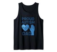 Orgulloso Autismo papá Azul Rompecabezas corazón Conciencia diseño Camiseta sin Mangas