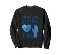 Orgulloso Autismo papá Azul Rompecabezas corazón Conciencia diseño Sudadera