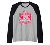 Orgulloso Bombero mamá crié a mi Bombero héroe Camiseta Manga Raglan