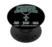 Orgulloso Christian Faith First Christian Streetwear PopSockets PopGrip Adhesivo