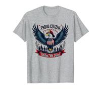 Orgulloso Ciudadano del hogar de los Valientes Camiseta, Hombre, Gris Jaspeado, M
