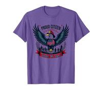 Orgulloso Ciudadano del hogar de los Valientes Camiseta, Hombre, Morado Jaspeado, S
