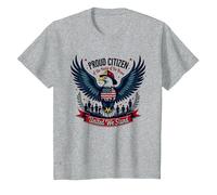 Orgulloso Ciudadano del hogar de los Valientes Camiseta, Niños, Gris Jaspeado, 8 años