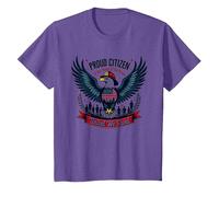 Orgulloso Ciudadano del hogar de los Valientes Camiseta, Niños, Morado Jaspeado, 3 años