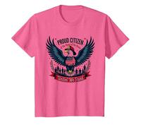 Orgulloso Ciudadano del hogar de los Valientes Camiseta, Niños, Rosa Jaspeado, 2 años
