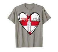 Orgulloso corazón con Bandera de Inglaterra para niño, niña, papá, mamá, tía, Hello England Camiseta