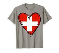 Orgulloso corazón de Bandera Suiza para niño, niña, Hermana, tía, papá, mamá, Suiza Camiseta