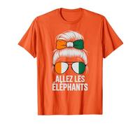Orgulloso Costa de Marfil Allez Les Éléphants Cheer País Favorito Camiseta