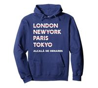 Orgulloso de mi Alcalá de Henares - Colección Local Sudadera con Capucha, Unisex para Adultos, Azul Marino, XXL
