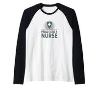 Orgulloso de Ser Enfermero Cruz Médica Camiseta Manga Raglan