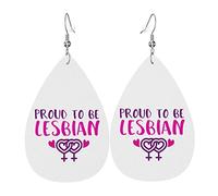 Orgulloso de ser Gay, lesbiana, Lgbt, orgullo, pendientes de cuero para mujer, pendiente colgante, colgante de gota con gancho, regalos para niña adulta