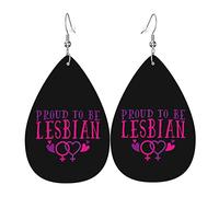 Orgulloso de ser Gay, lesbiana, Lgbt, orgullo, pendientes de cuero para mujer, pendiente colgante, colgante de gota con gancho, regalos para niña adulta