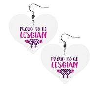Orgulloso de ser Gay, lesbiana, Lgbt, orgullo, pendientes de cuero para mujer, pendiente colgante, colgante de corazón con gancho, regalos para niña adulta