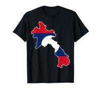 Orgulloso de ser Lao Patriots Happy Laos Nat'l Day Cool Map Flag Camiseta