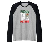 Orgulloso de ser una Bandera del Orgullo Mexicano Patrimonio de raíces de México Camiseta Manga Raglan
