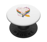 Orgulloso de ser yo con corazón y arcoíris Vivo PopSockets PopGrip Adhesivo