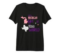 Orgulloso diseño Chica sólo una Chica de Michigan en un Mundo de Texas Camiseta Premium