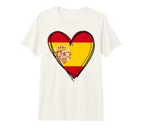 Orgulloso Español Boy Girl Aunt Dad Mom España Bandera Corazón Gráfico Camiseta Premium