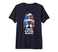 Orgulloso Francia Chica Francesa Moño Desordenado Animar País Camiseta Premium